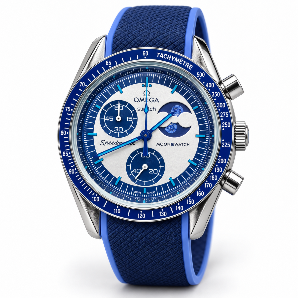 Omega x Swatch Moonswatch Super Blue Moon – Premium Metal Case Mod