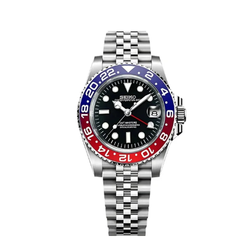 Seiko x Rolex GMT Master Mod – Custom Automatic GMT Watch | NH35 Movement