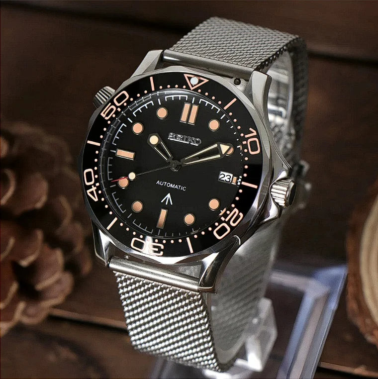 Seiko “No Time To Die” Seamaster Mod – 007 Titanium Style Automatic Diver Watch