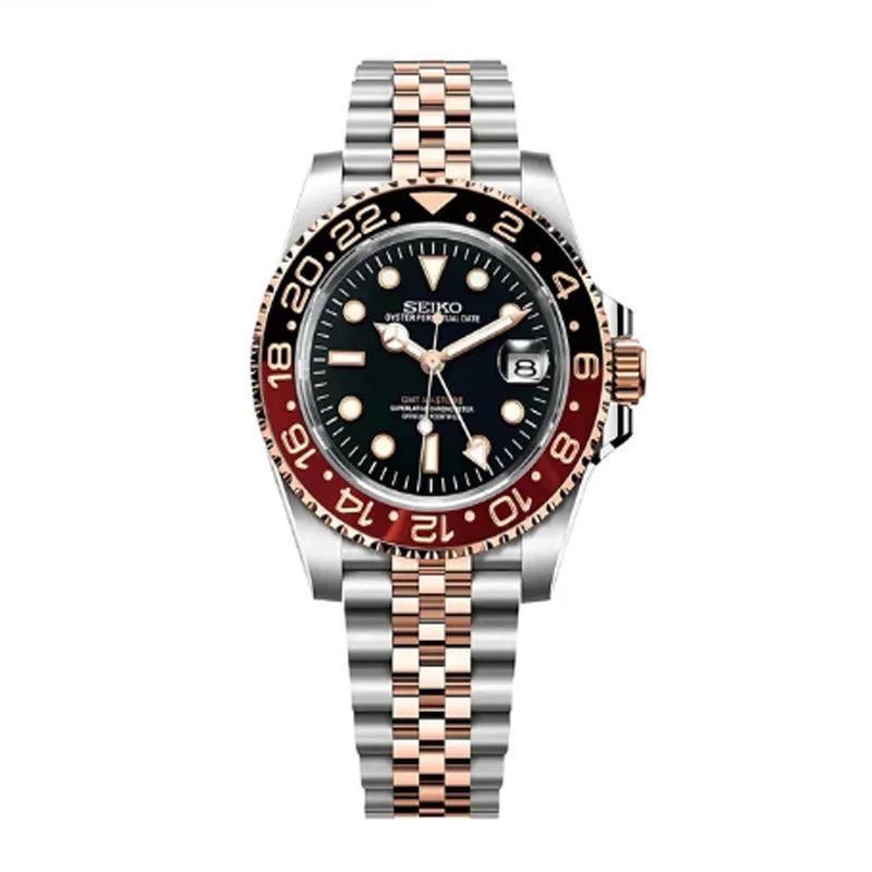 Seiko x Rolex GMT Master Mod – Custom Automatic GMT Watch | NH35 Movement