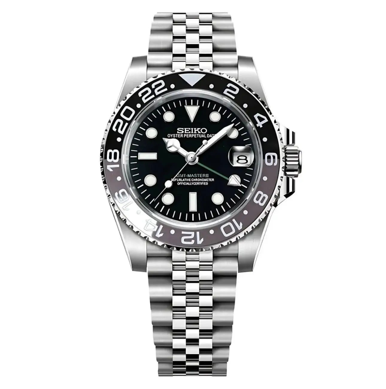 Seiko x Rolex GMT Master Mod – Custom Automatic GMT Watch | NH35 Movement