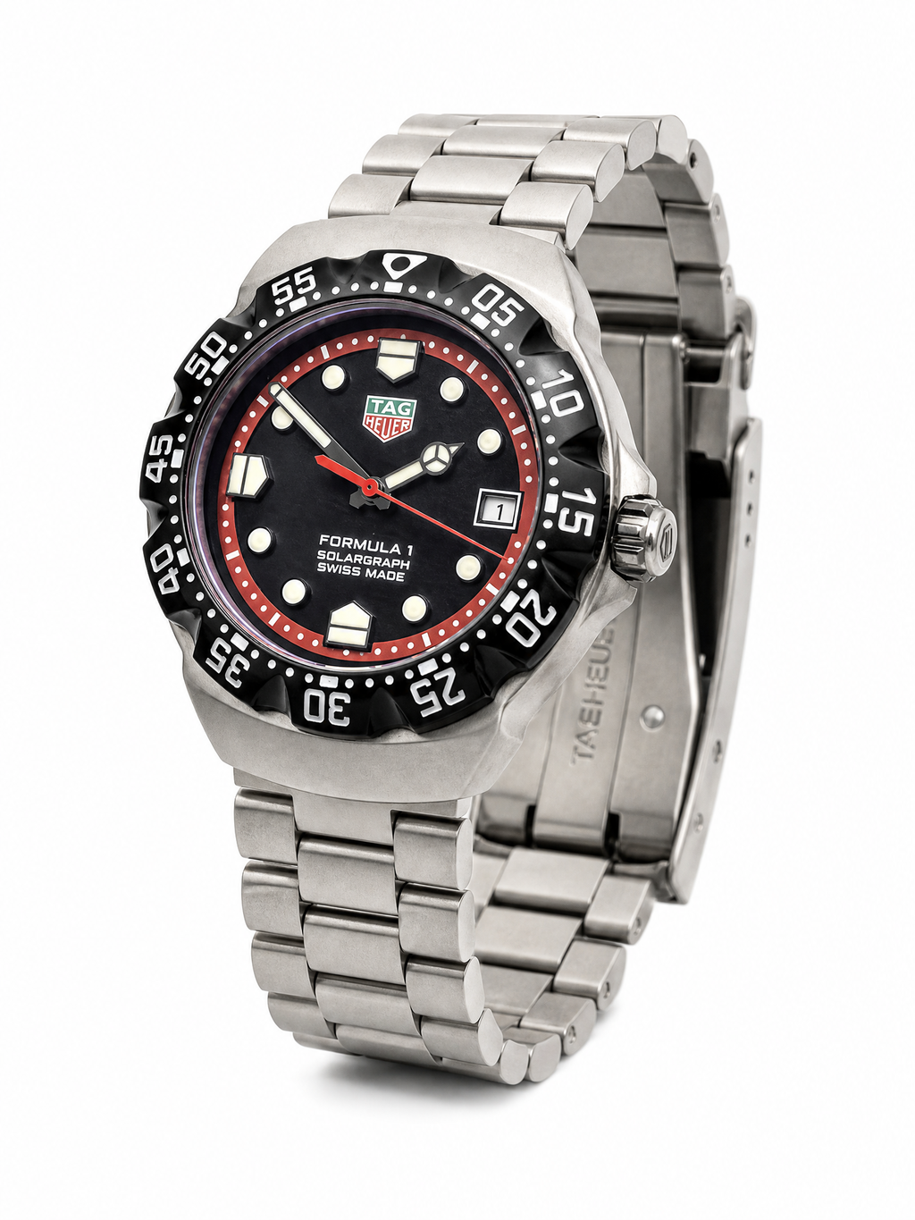 Custom Tag Heuer Formula 1 Solargraph Automatic Watch Mod - 39 mm